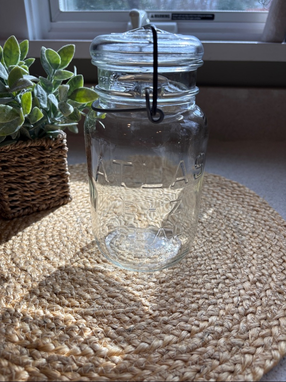 Vintage Hazel Atlas Atlas E-Z Seal Glass Mason Jar